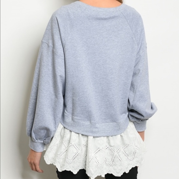 NINETY NINE Long Sleeve Eyelet Trim Tunic Top - Picture 3 of 5